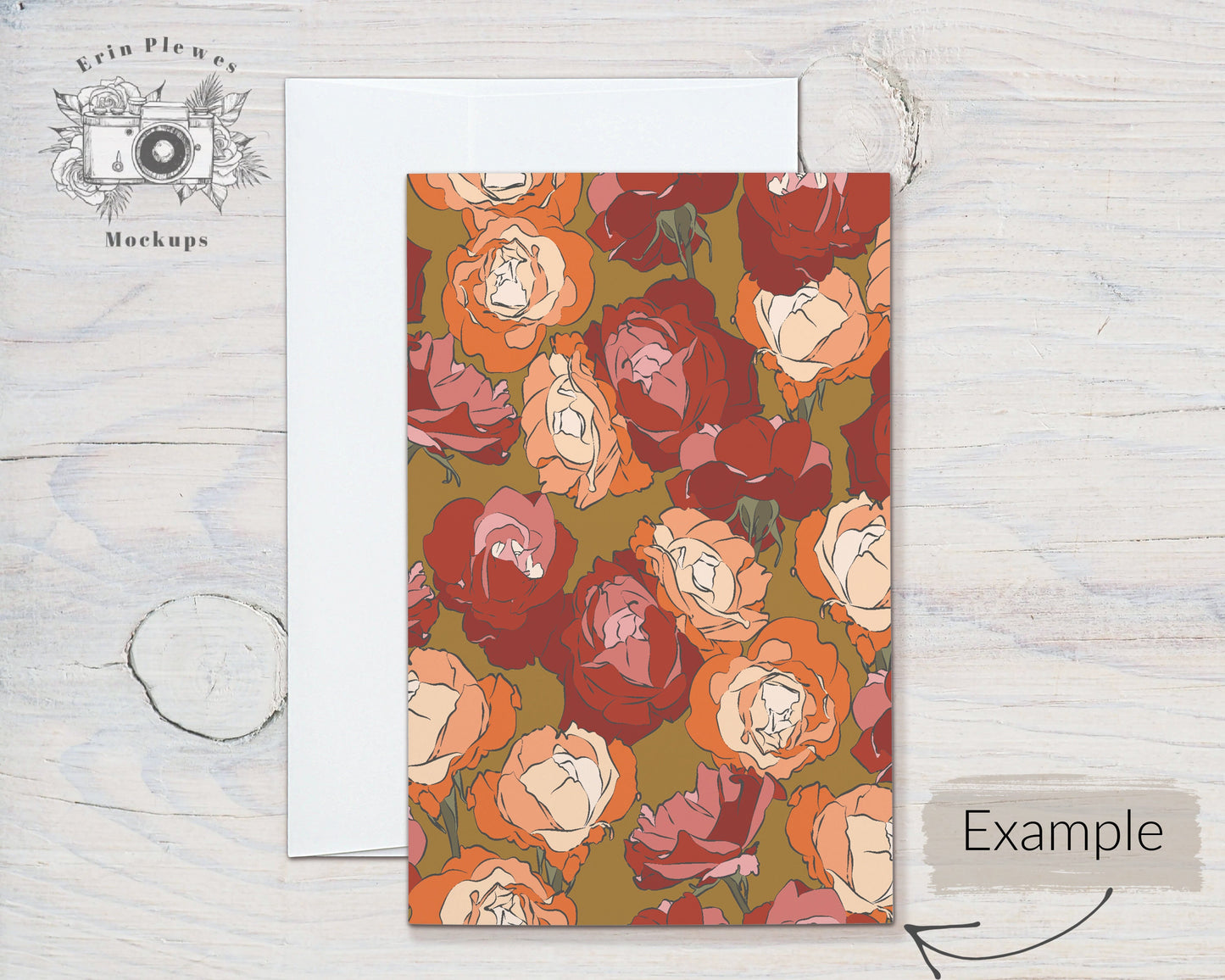 A9 Card Mockup PSD Smart Object, 5.5" x 8.5" Folded Card Mock Up, A-9 Greeting Card with Envelope Mock-up, Jpeg Instant Digital Download
