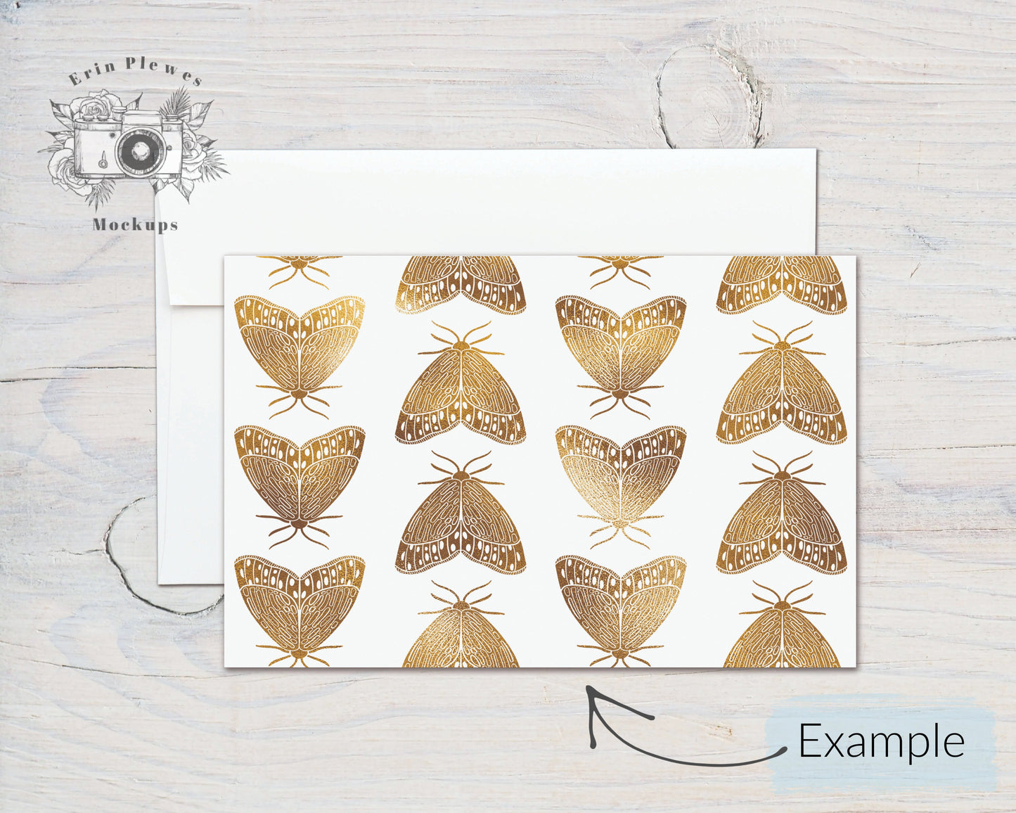 Card Mockup 5.5" x 8.5", A9 Flat Card Mock Up PSD Smart Object, A-9 Greeting Card with Envelope Mock-up, Jpeg Instant Digital Download