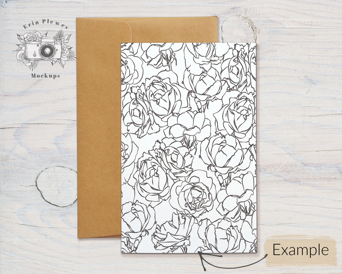 A9 Card Mockup Kraft Envelope, 5.5" x 8.5" Folded Card Mock Up PSD Smart Object , A-9 Greeting Card Mock-up, Jpeg Instant Digital Download