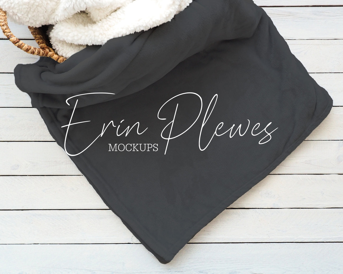 Blanket Mockup Gray, Fleece Blanket Mock Up on Farmhouse Style Shiplap, Charcoal Minky Blanket Flatlay, Instant Digital Download Jpeg