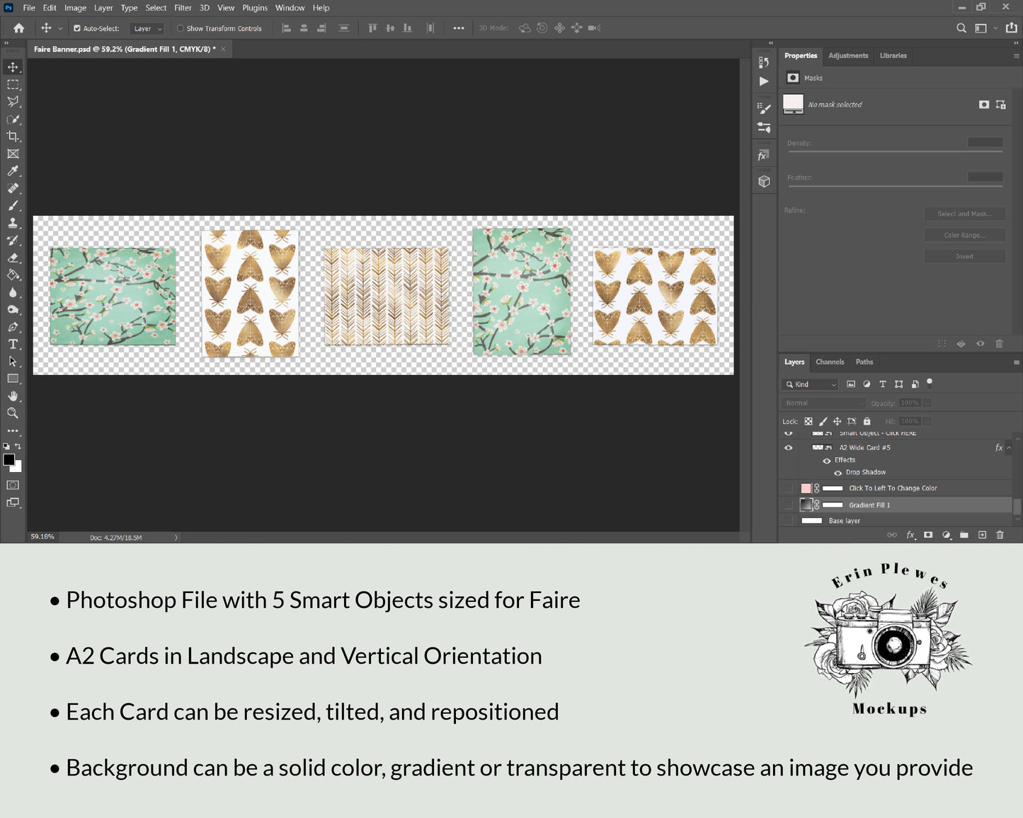 Card Store Faire Banner, Card Shop Banner for Faire with PSD Smart Objects, Shop Branding Graphics, Card Store Branding, Banner Template