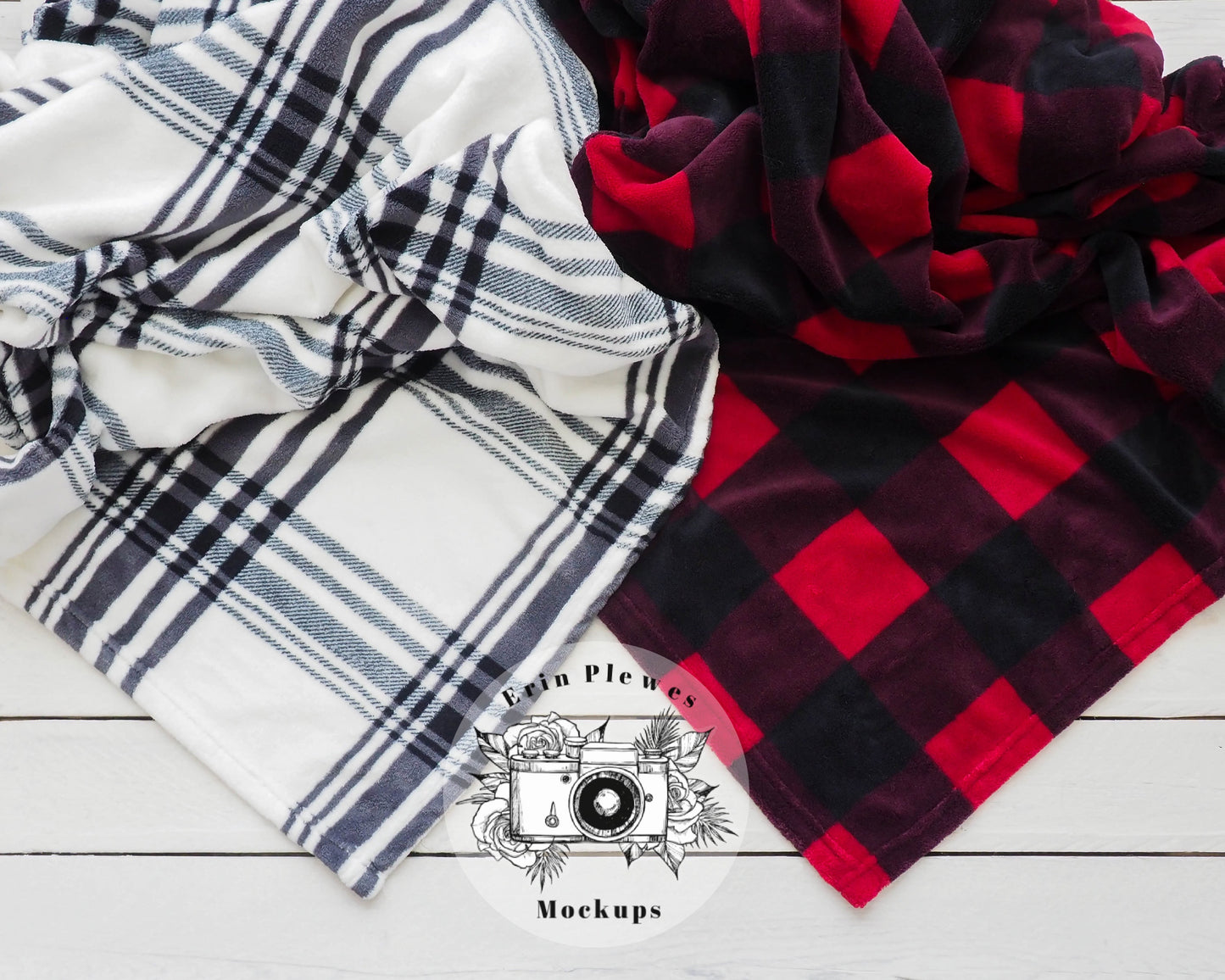 Christmas Blanket Mockup, Plaid Blanket Mock up, Red Plaid Blanket Mock Up, Rustic Lifestyle Stock Photo, Instant Download Jpeg