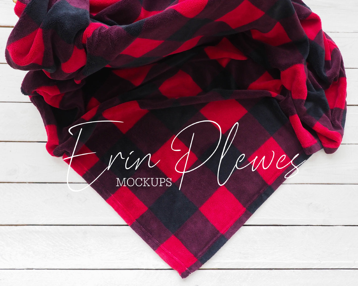 Blanket Mockup Red Plaid, Christmas Blanket Mock Up on Rustic Wood, Fleece Blanket Mock Up, Blanket Stock Photo, Instant Download Jpeg