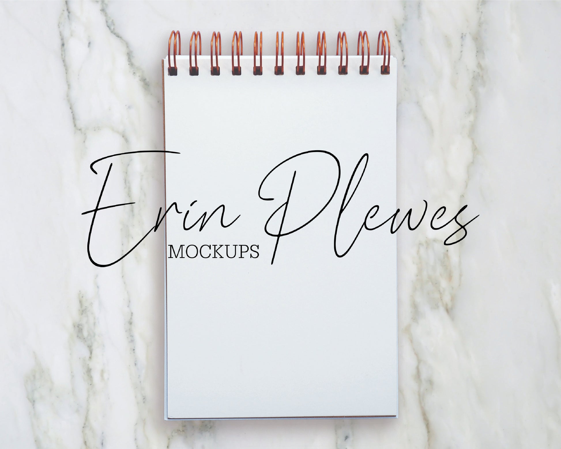 Notebook Mockup, Spiral Notebook Mock Up on Marble, PSD Smart Object Stationary Flatlay, Instant Digital Download Jpeg PNG Template