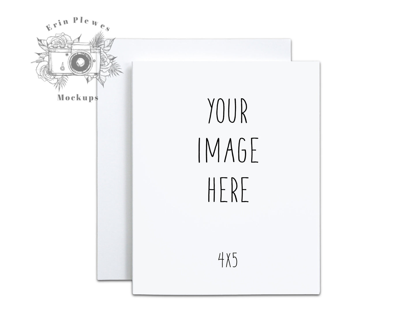 4x5 Vertical card mockup on white background, 4x5 Thank you card mock up with envelope, Jpeg Instant Digital Download Template