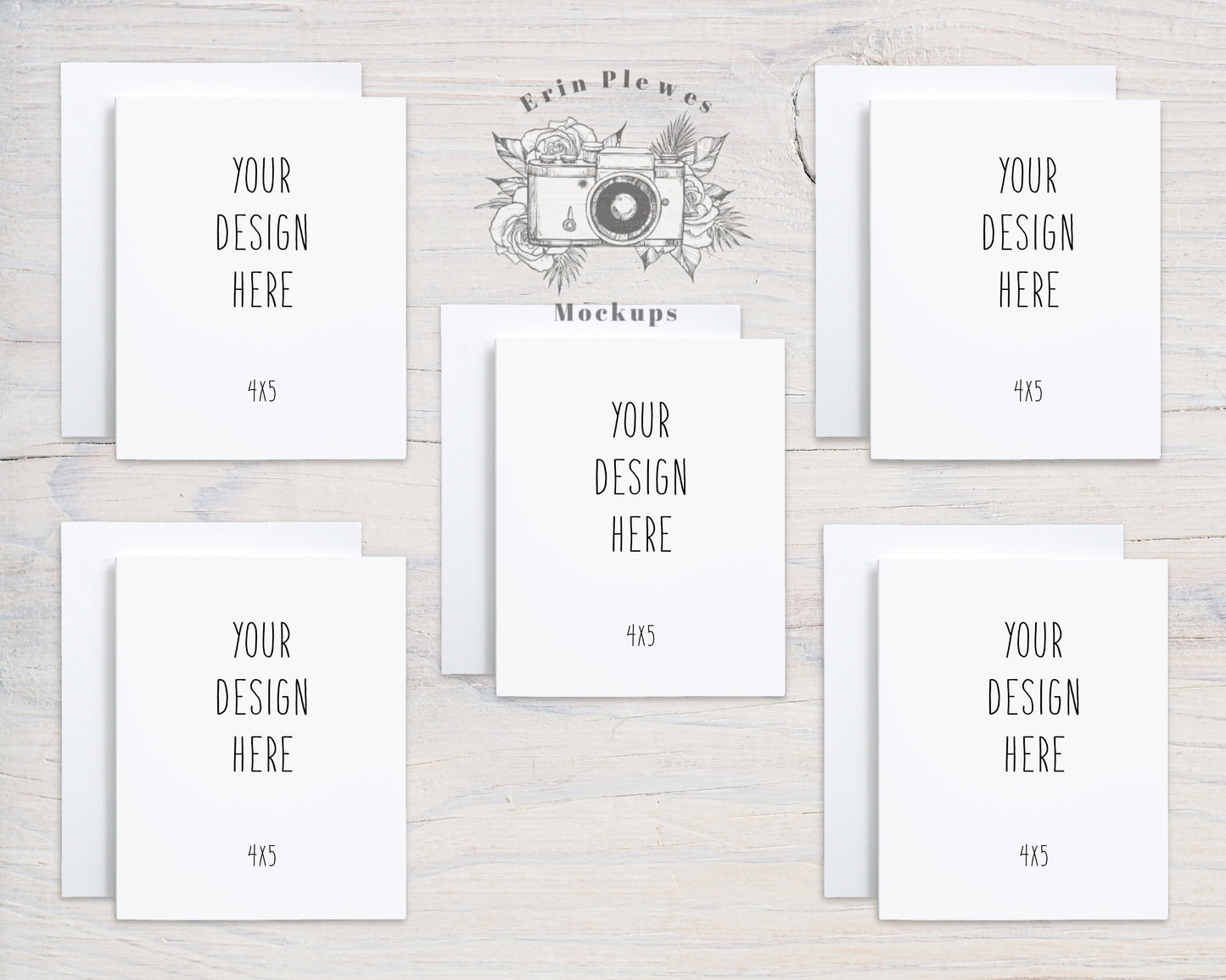 4x5 Card Mock Ups with Envelopes, Multiple Greeting Card Mock Up x 5, Stationery Suite Mock Ups, Jpeg Instant Digital Download