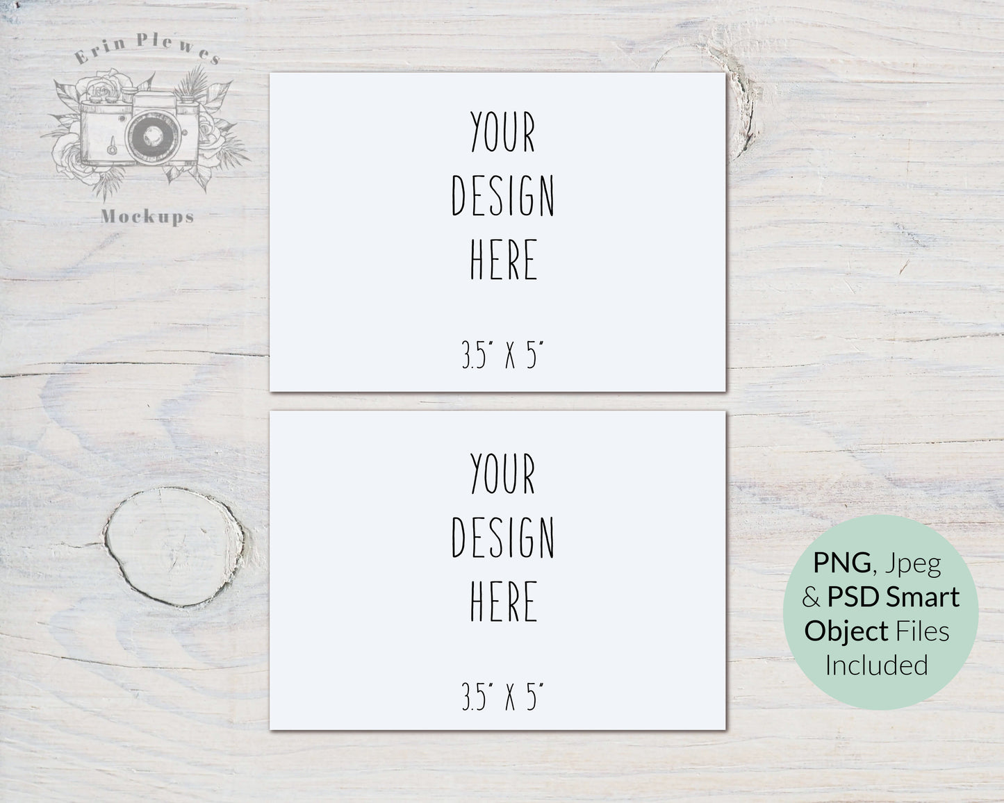 3.5" x 5" Card Mockup PSD Smart Object, Prayer Card Front Back Mockup, RSVP Card Side By Side Mock-up, Jpeg PNG Instant Digital Download