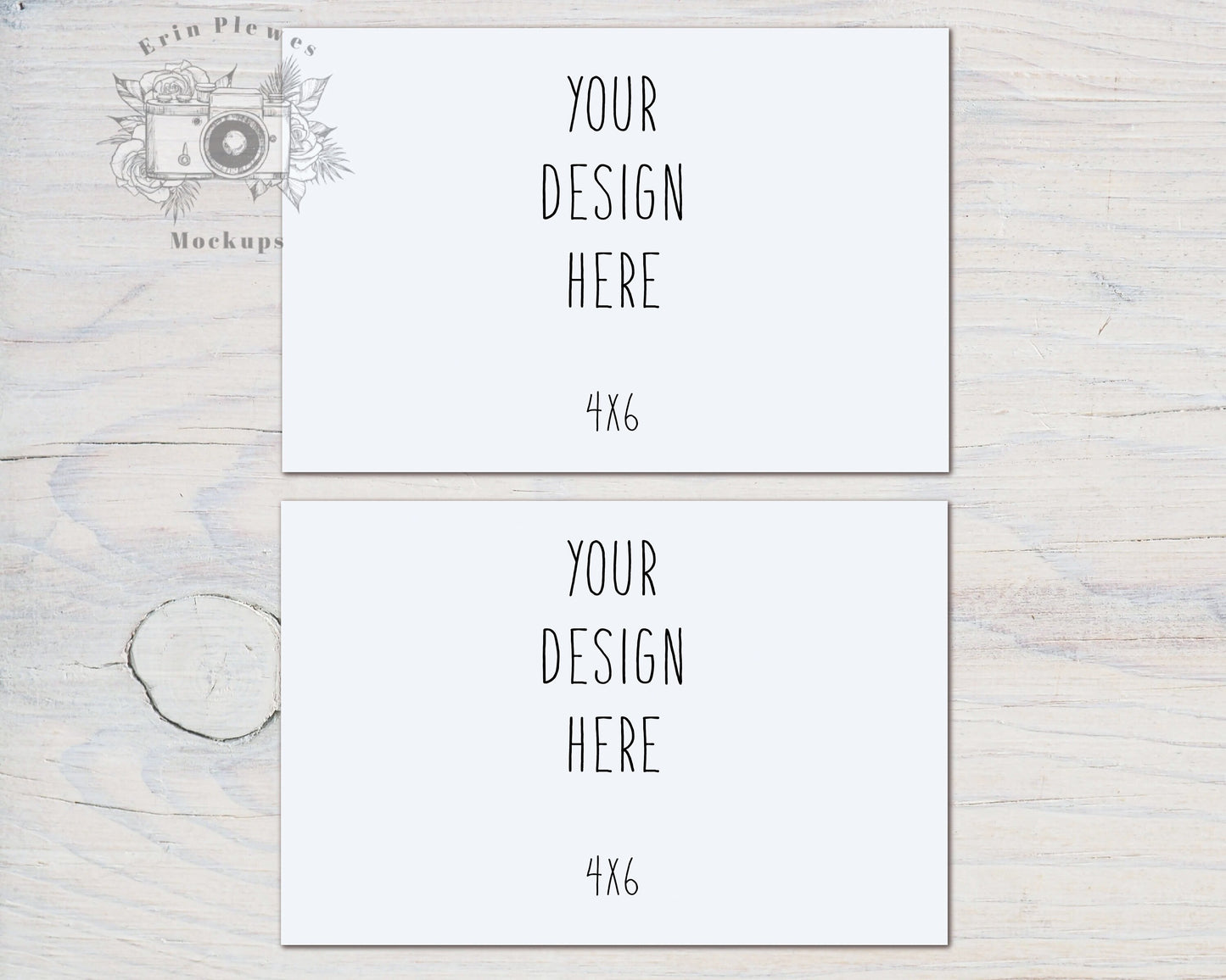 4"x6" Card Mockup PSD Smart Object, Front Back Card Mock-up, Side By Side 2 Card Mock Up, Jpeg PNG Instant Digital Download Template