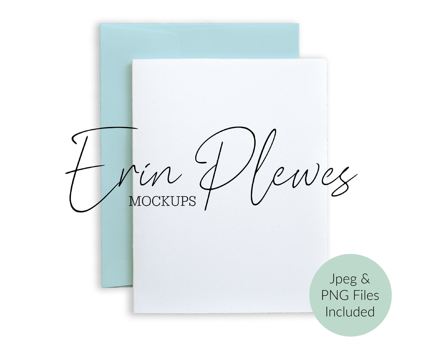 A2 card mockup PNG, Invitation mock up with blue envelope white background, Jpeg PNG Instant Digital Download Template