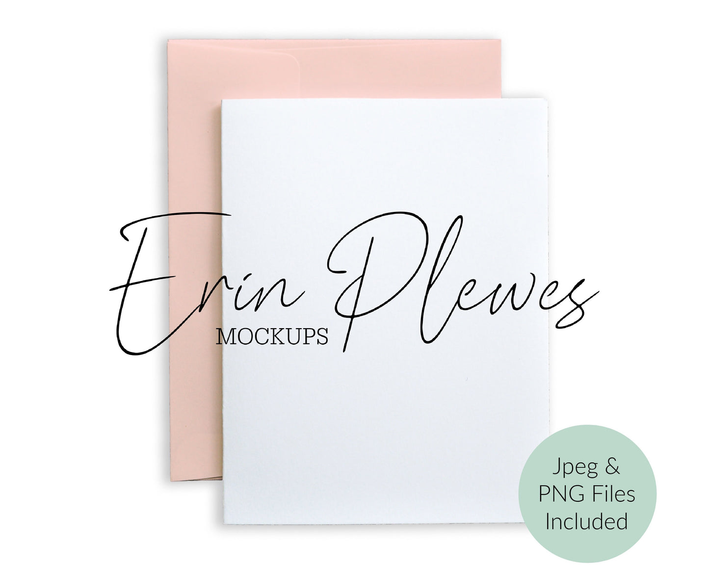 A2 card mockup with pink envelope PNG, Invitation mock up with white background, Jpeg PNG Instant Digital Download Template