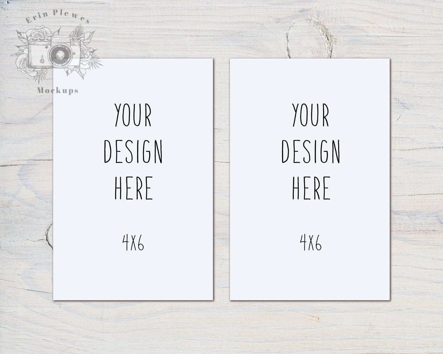 4x6 Card Mockup PSD Smart Object, Front Back Card Mock Up, Side By Side Card Mock-up, Jpeg PNG Instant Digital Download Template