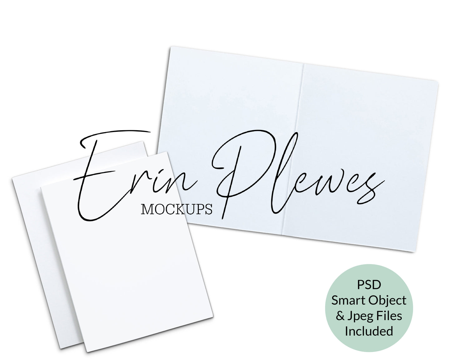 A2 Inside Card Mockup PSD Smart Object, A2 Card Front Back Mock Up, Open Card Mock-up, Jpeg Instant Digital Download Template