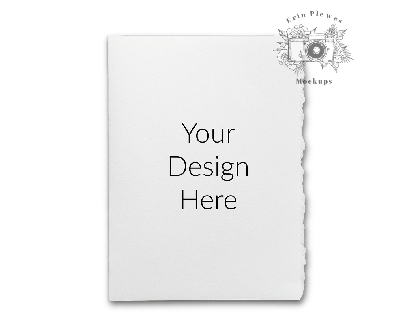 5x7 Card Mockup with Deckle Edge, Strathmore Greeting Card Mock Up, Vertical Deckled Edge Card Mockup, Jpeg PNG Instant Digital Download