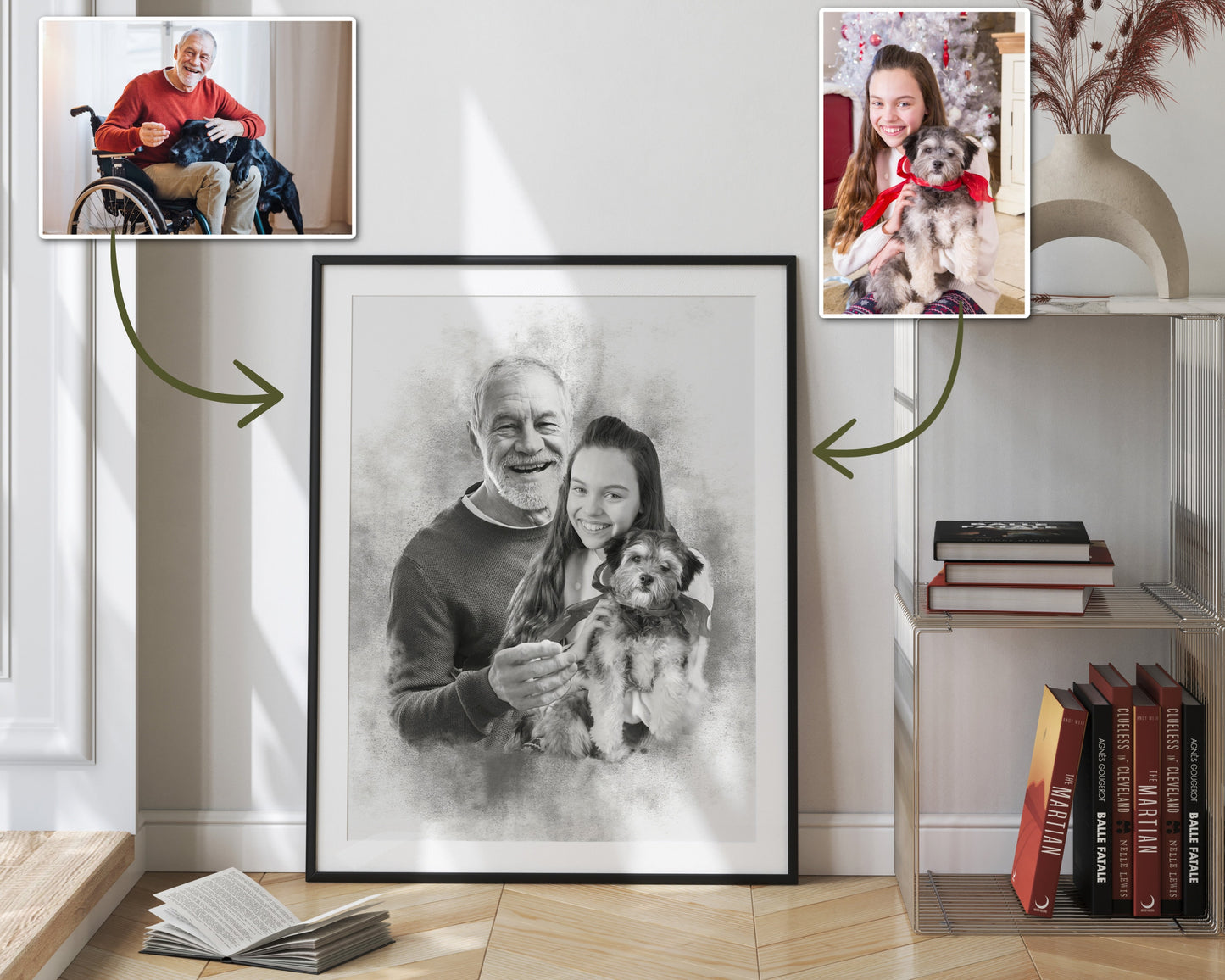Add Loved One to Photo, Family Portrait From Photos, Combine Photos, Custom Christmas Gift Printable, Memorial Gift for Dad Mom