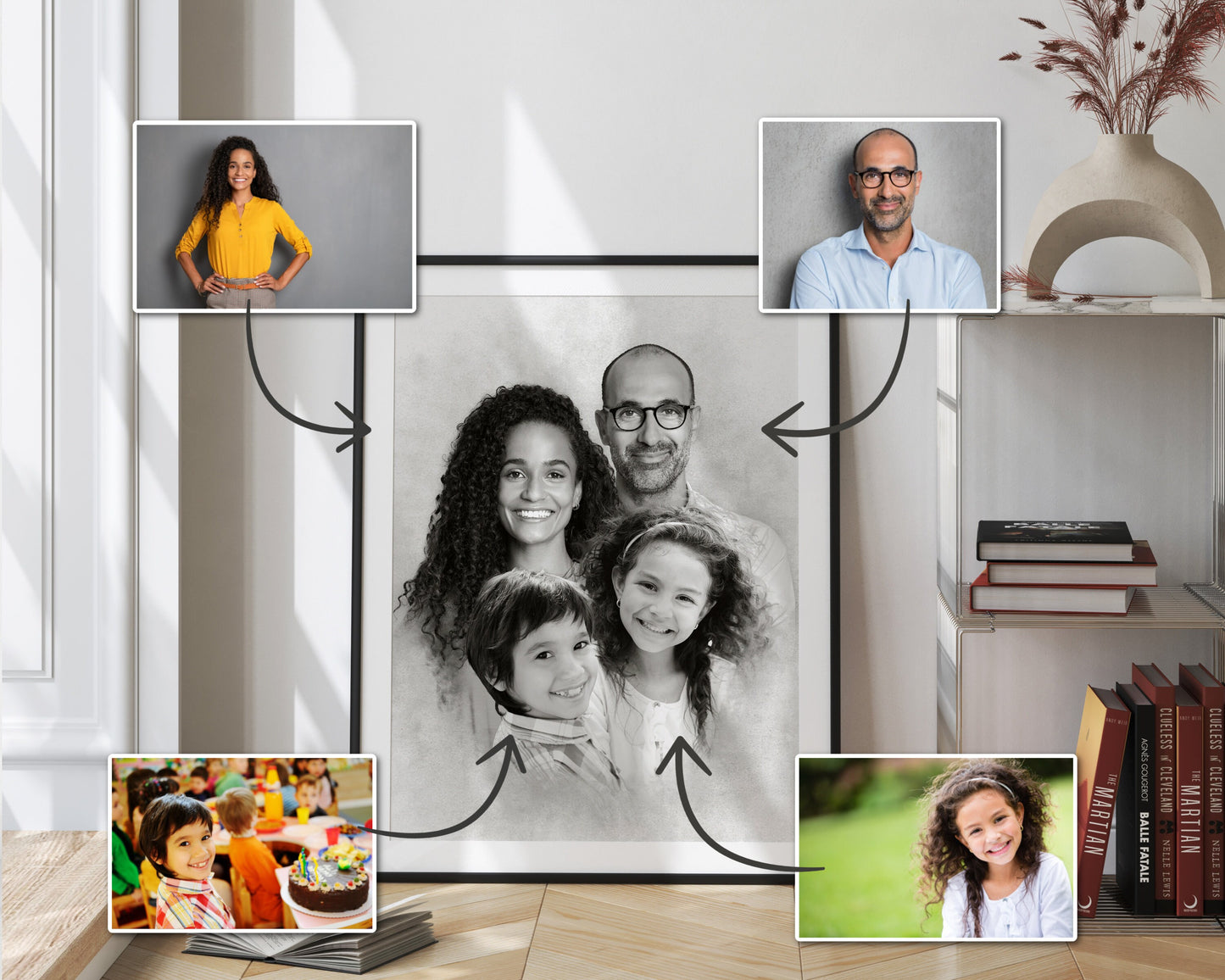 Combine Photos, Add Deceased Loved One to Photo, Custom Memorial Gift, Custom Christmas Gift for Dad Mom, Fast Custom Christmas Gift