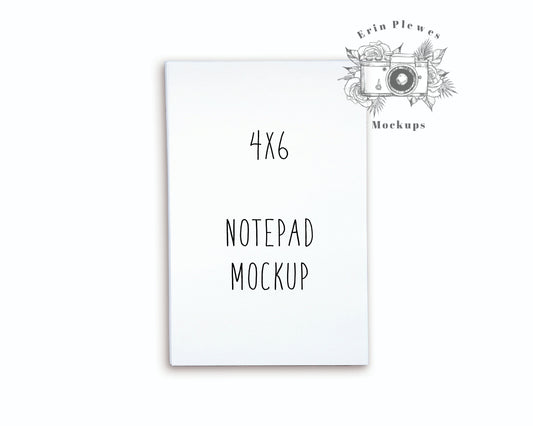 4x6 Notepad Mockup, To Do List Mock Up on White Background, 4"x6" Minimalist Stationery Flatlay, Instant Digital Download Jpeg Template