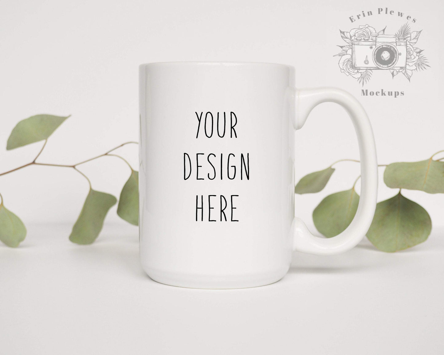Erin Plewes Mockups Mug Mockup, 15 oz Coffee Mug Mockup for Clean Styled Stock Photography, Digital Download Jpeg White Minimalist Mockups