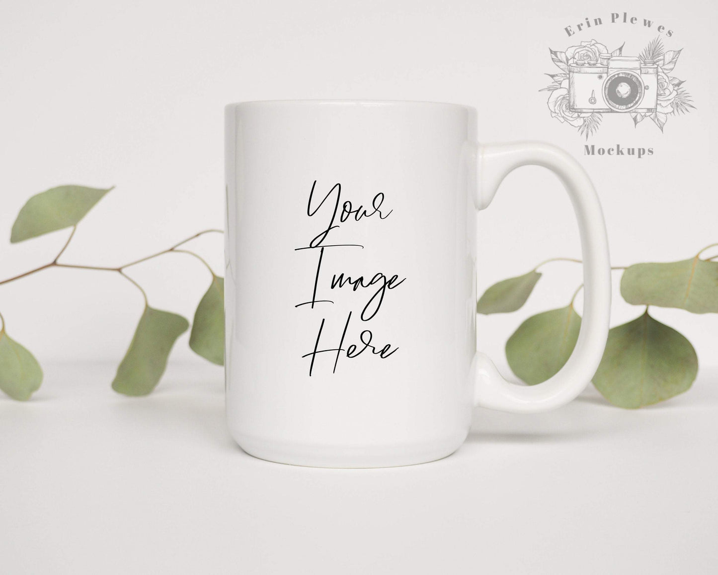 Erin Plewes Mockups Mug Mockup, 15 oz Coffee Mug Mockup for Clean Styled Stock Photography, Digital Download Jpeg White Minimalist Mockups