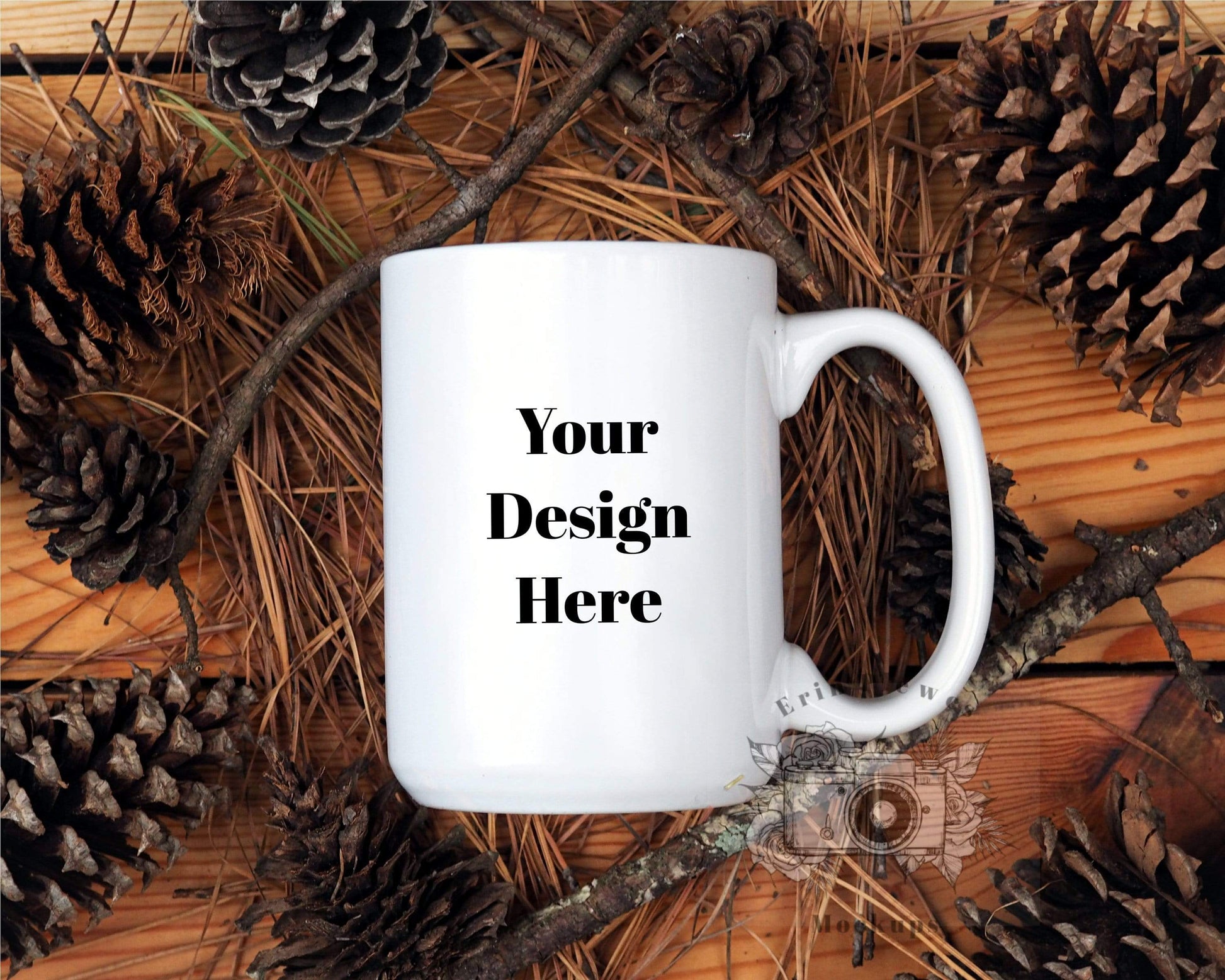Erin Plewes Mockups Mug Mockup Bundle in Nature, White mug mockup bundle for Christmas stock photography, Jpeg Instant Digital Download
