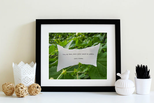 Never Settle Motivational Wall Art | Green Leaves Print | 8x10 Photo