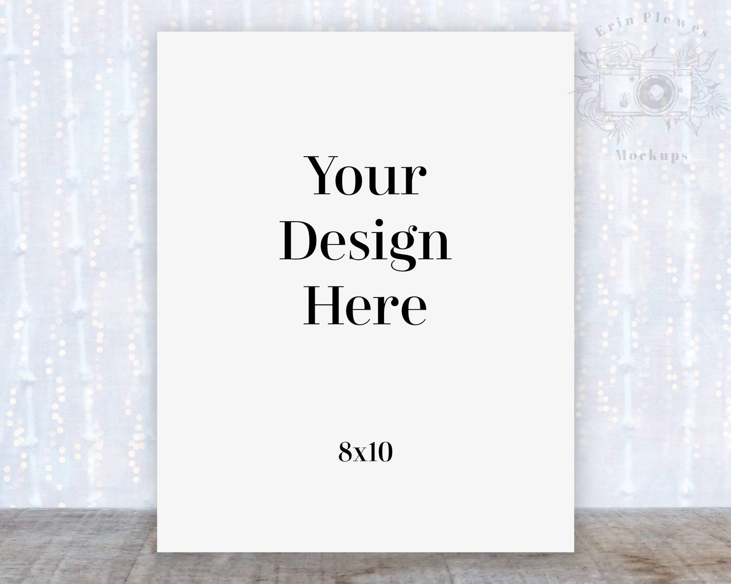 Erin Plewes Mockups Poster Mockup, 8x10 Print Mock Up, Paper Mock-up for Artwork, Stationary Lifestyle Stock Photo