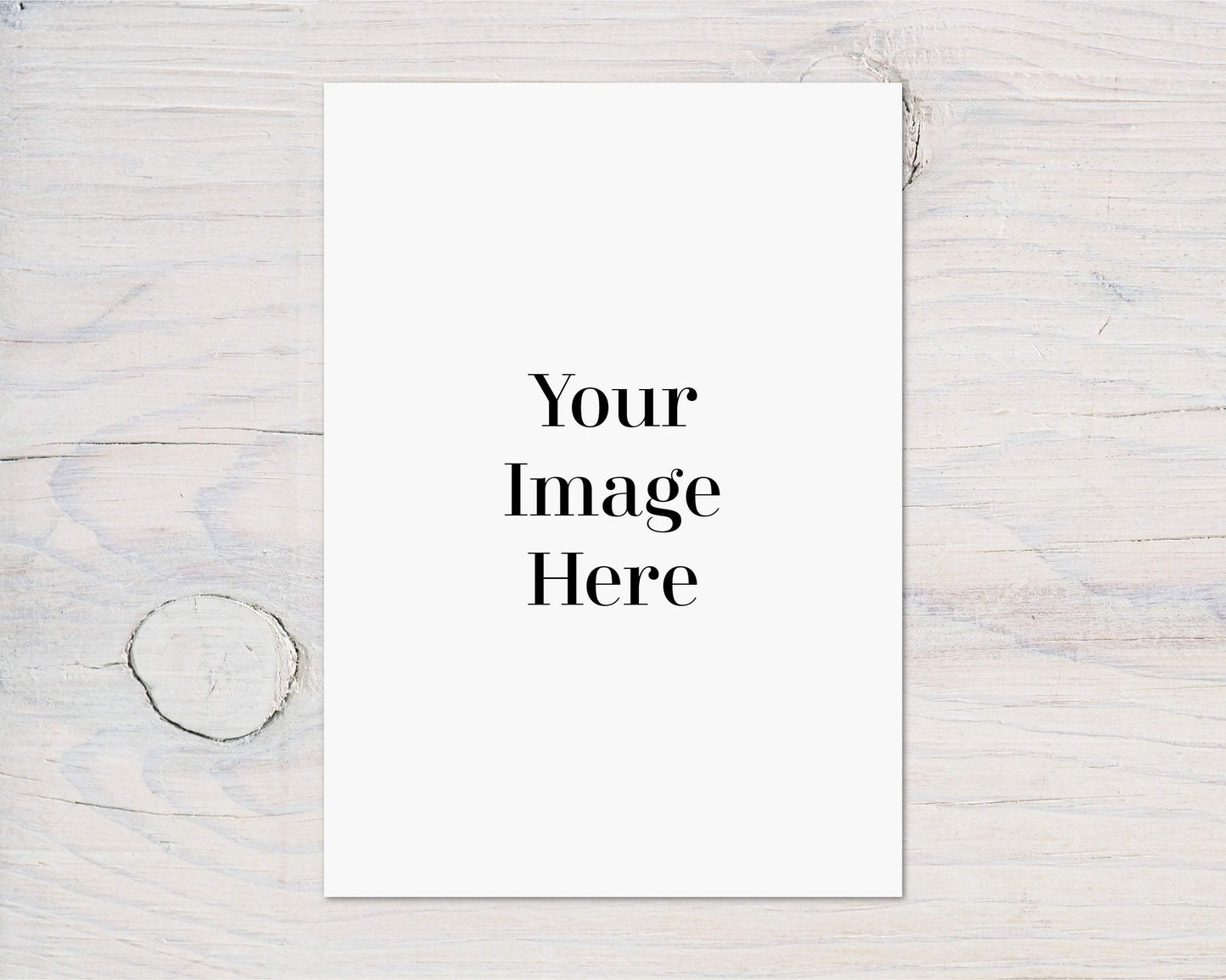 Erin Plewes Mockups Poster Mockup A4, Print mockup on white washed rustic wood with knots, Paper mock-up, Jpeg Instant Digital Download Template