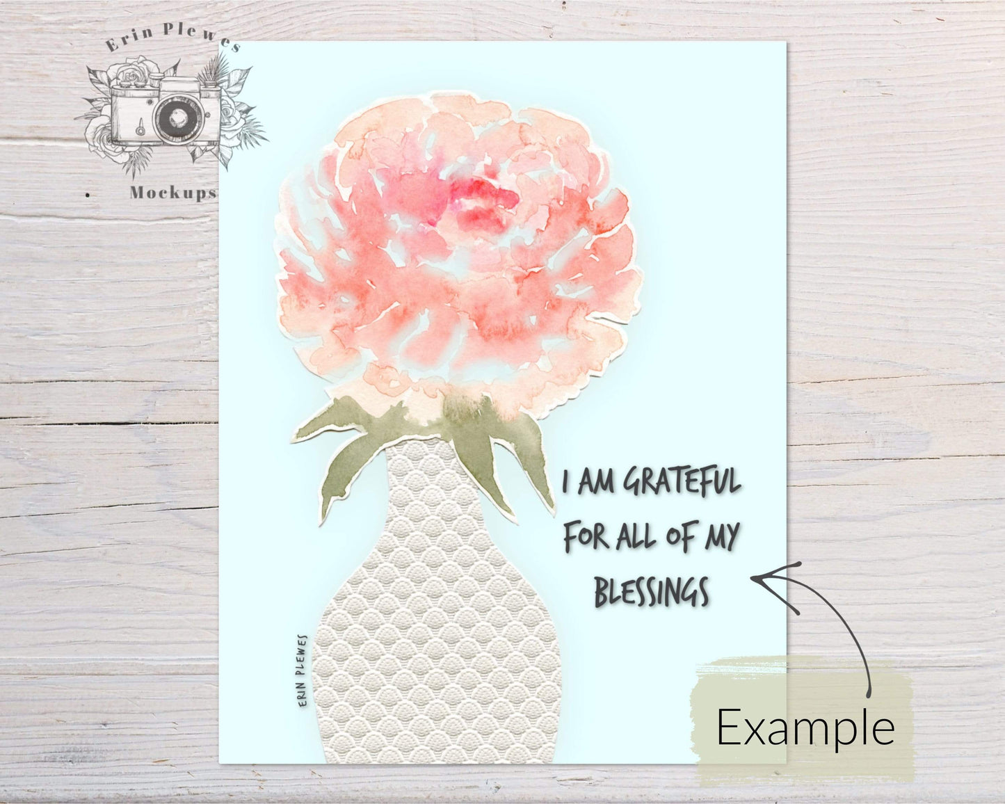 Erin Plewes Mockups Poster Mockup, Print Mock Up 11x14 on White Farmhouse Style Rustic Wood, Stationery Flatlay, Jpeg Instant Digital Download