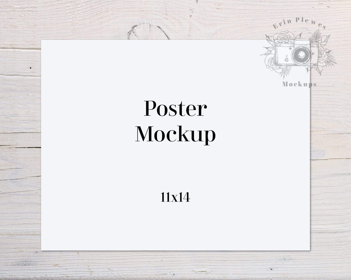 Erin Plewes Mockups Print Mockup 11x14, Poster Mock Up, Rustic Farmhouse Style Stationary Mock-up, Instant Digital Download Template