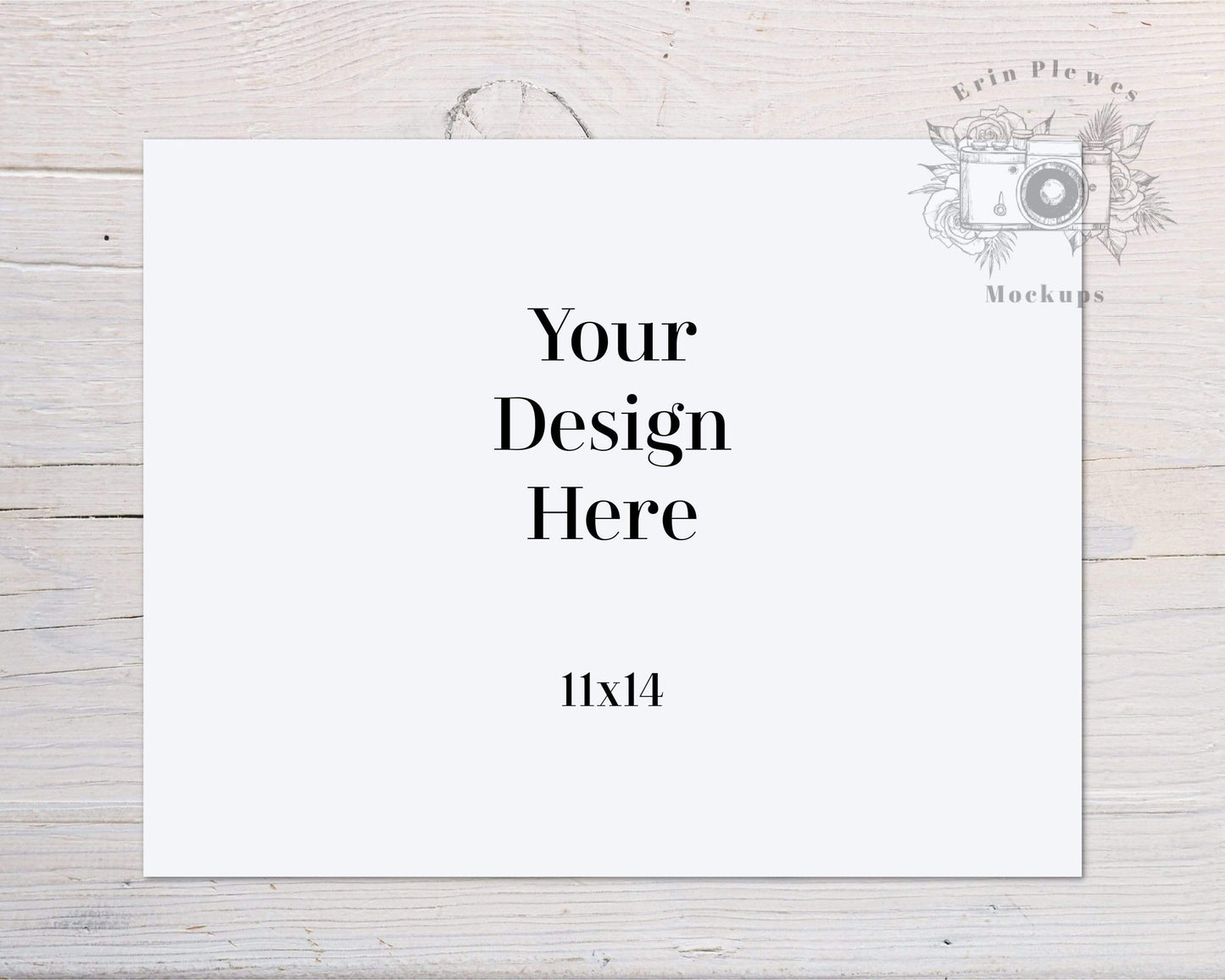 Erin Plewes Mockups Print Mockup 11x14, Poster Mock Up, Rustic Farmhouse Style Stationary Mock-up, Instant Digital Download Template