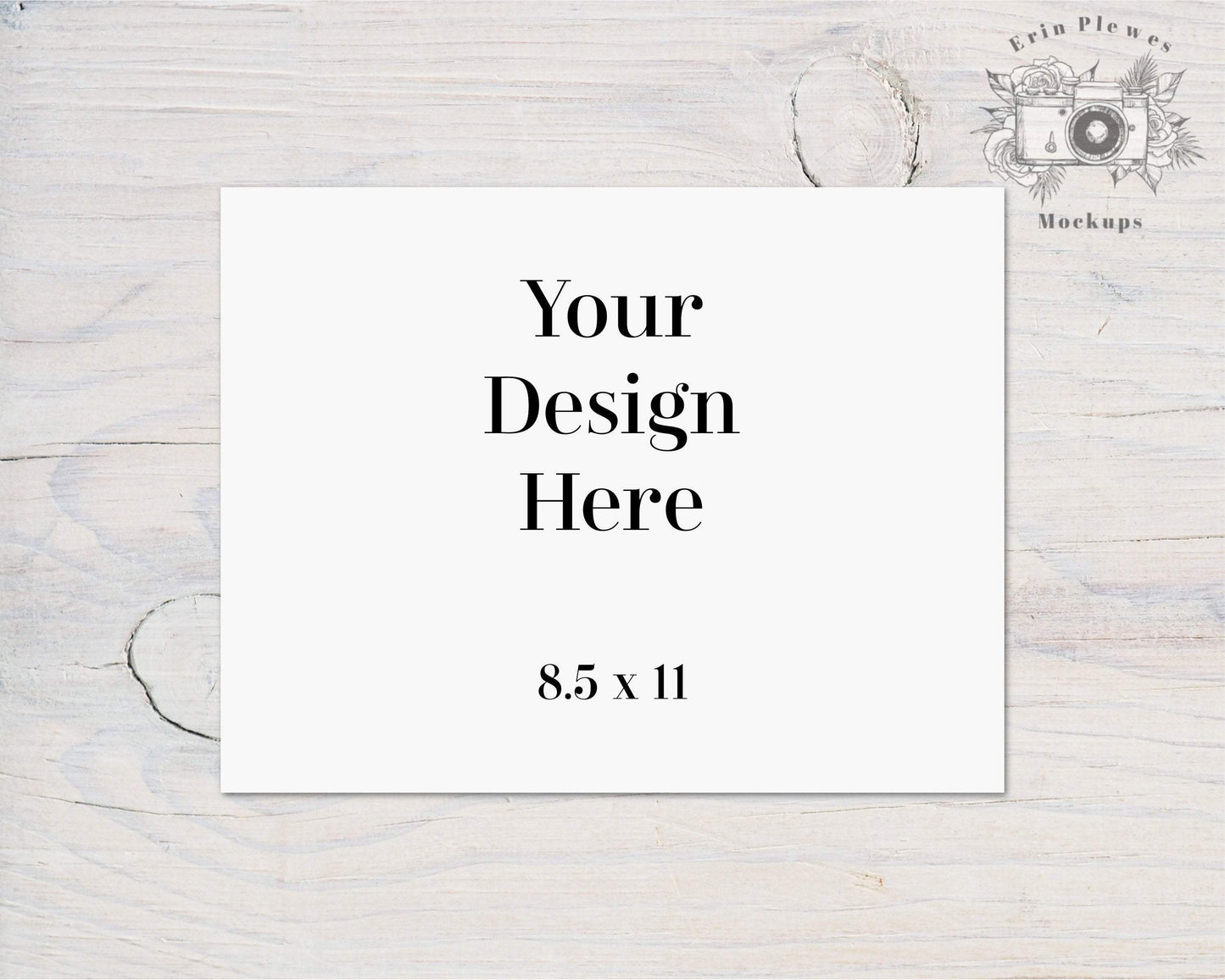 Erin Plewes Mockups Print Mockup 8.5 x 11, 8.5x11 Poster mockup on white wood farmhouse styled stock photo, Stationery Mock-up, Instant Digital Download JPG
