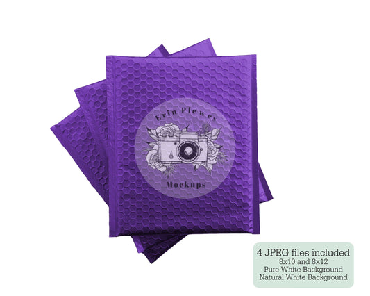 Erin Plewes Mockups Mockup Purple Bubble Mailer Mockup, Poly Mailer Mock Up, Mailing Package Stock Photo, Jpeg Instant Digital Download Template