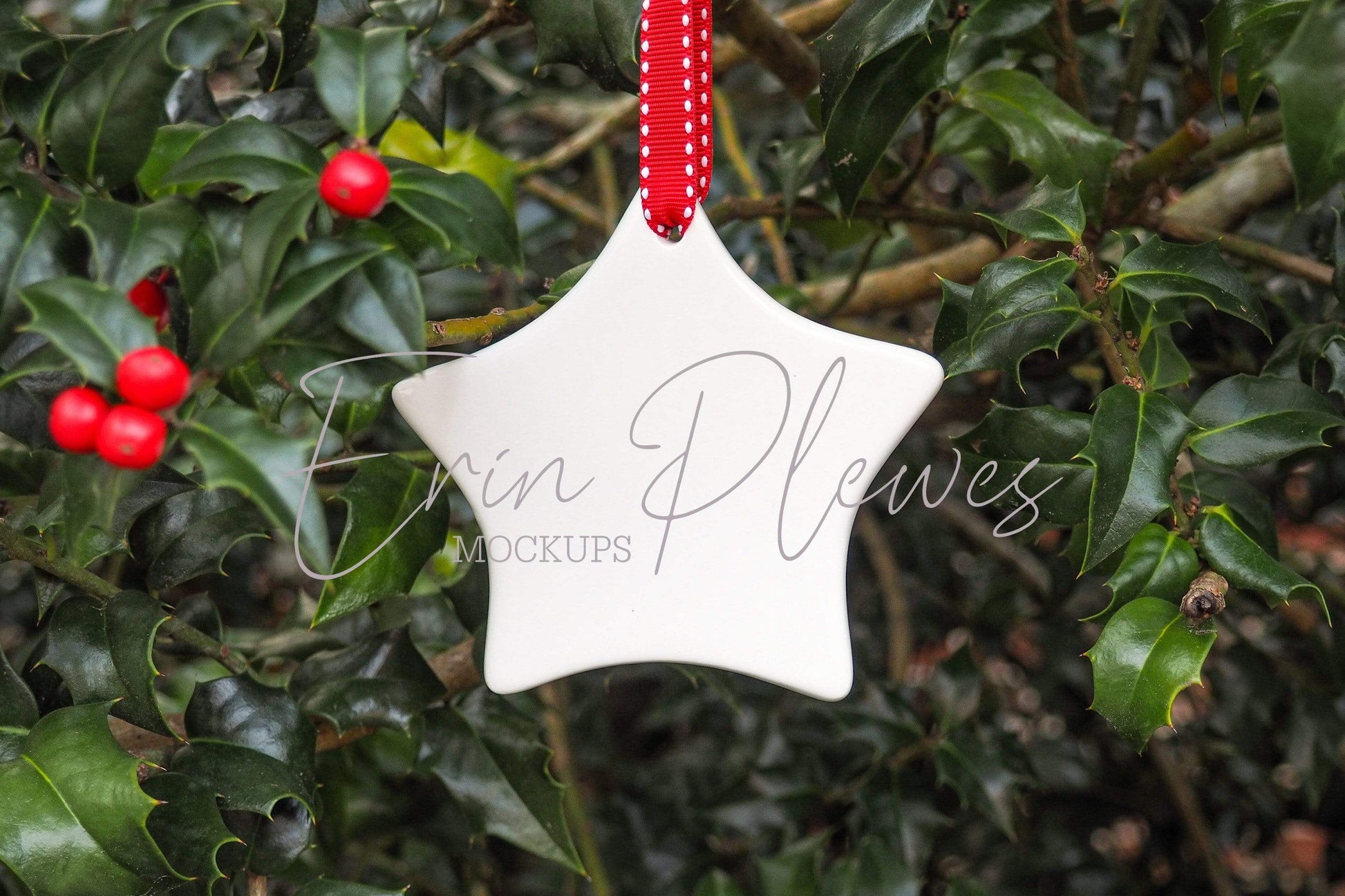 Erin Plewes Mockups Star ornament mockup, blank christmas mock-up for wedding favor and lifestyle stock photography, Jpeg Instant digital download template