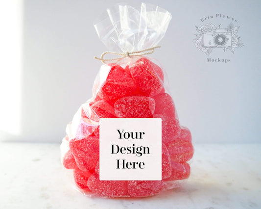 Erin Plewes Mockups Sticker mockup, Square sticker mock up for birthday treat gift bags, Label Gift Tag, Digital Download Template