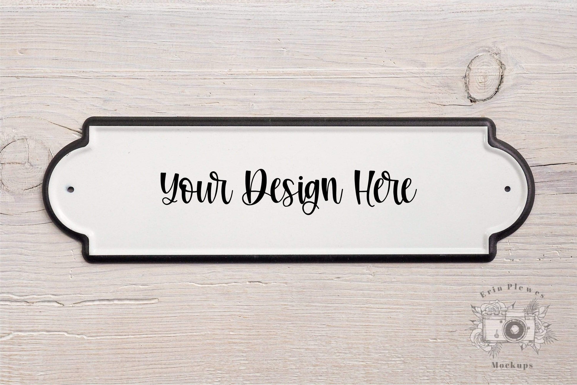 Erin Plewes Mockups White Sign Mockup, Enamel Sign Mock-up on White Farmhouse Style Rustic Wood, Minimal Flat Lay Mock Up, Jpeg Stock Photo 3:2 ratio