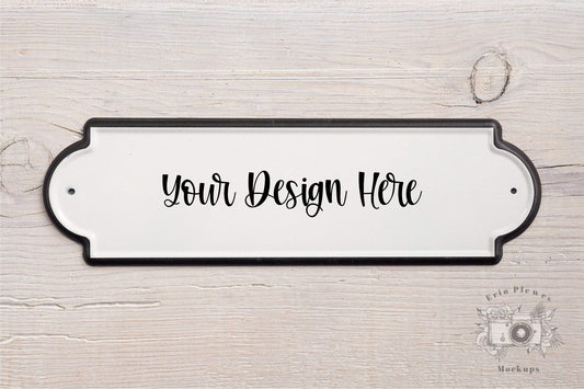 Erin Plewes Mockups White Sign Mockup, Enamel Sign Mock-up on White Farmhouse Style Rustic Wood, Minimal Flat Lay Mock Up, Jpeg Stock Photo 3:2 ratio