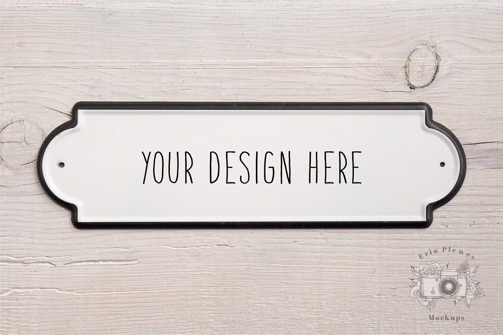 Erin Plewes Mockups White Sign Mockup, Enamel Sign Mock-up on White Farmhouse Style Rustic Wood, Minimal Flat Lay Mock Up, Jpeg Stock Photo 3:2 ratio