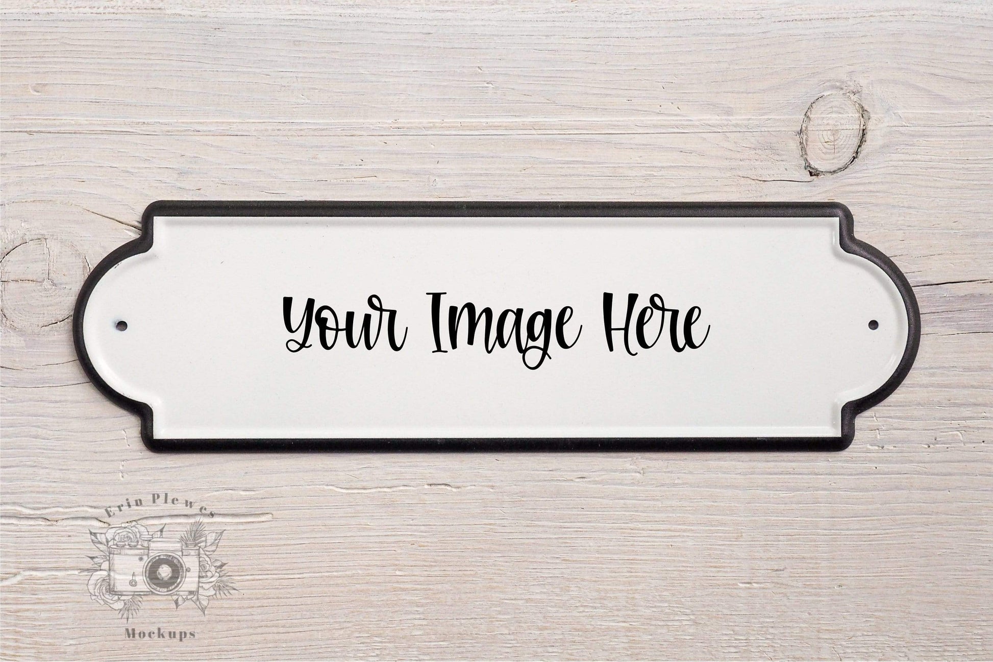 Erin Plewes Mockups White Sign Mockup, Enamel Sign Mock-up on White Farmhouse Style Rustic Wood, Minimal Flat Lay Mock Up, Jpeg Stock Photo 3:2 ratio