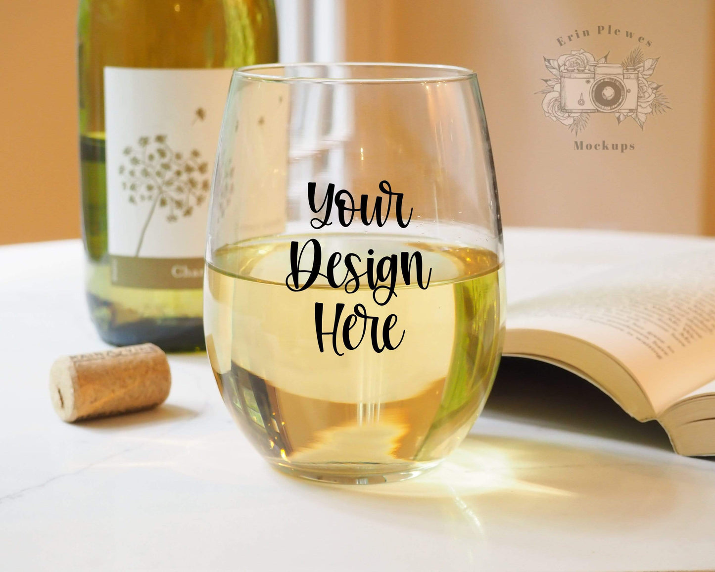 Erin Plewes Mockups Wine Glass Mockup Photo, Stemless Glass Mock Up, Wine Glass Mock-up Template, Digital Download Jpeg