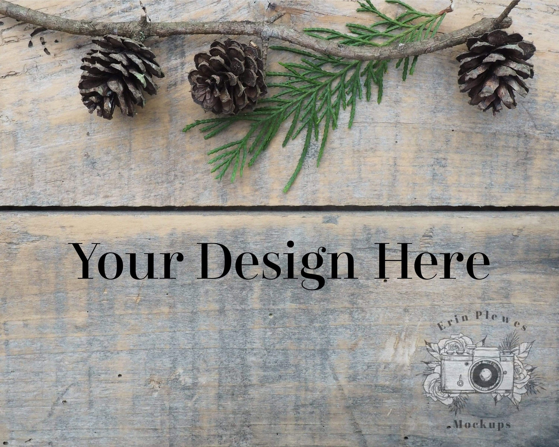 Erin Plewes Mockups Wood Background Mockup, Christmas Styled Stock Photo, Rustic Barn Wood Background Paper, JPG Digital Download Blank Template