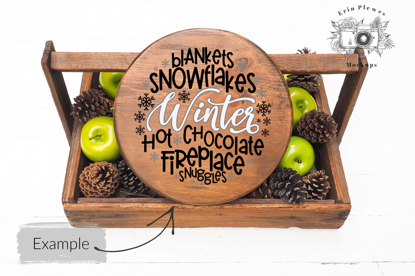 Erin Plewes Mockups Wood Round Sign Mockup, Wood Sign Mock-up, Farmhouse Style Stock Photo, Wood Frame Mock Up Autumn
