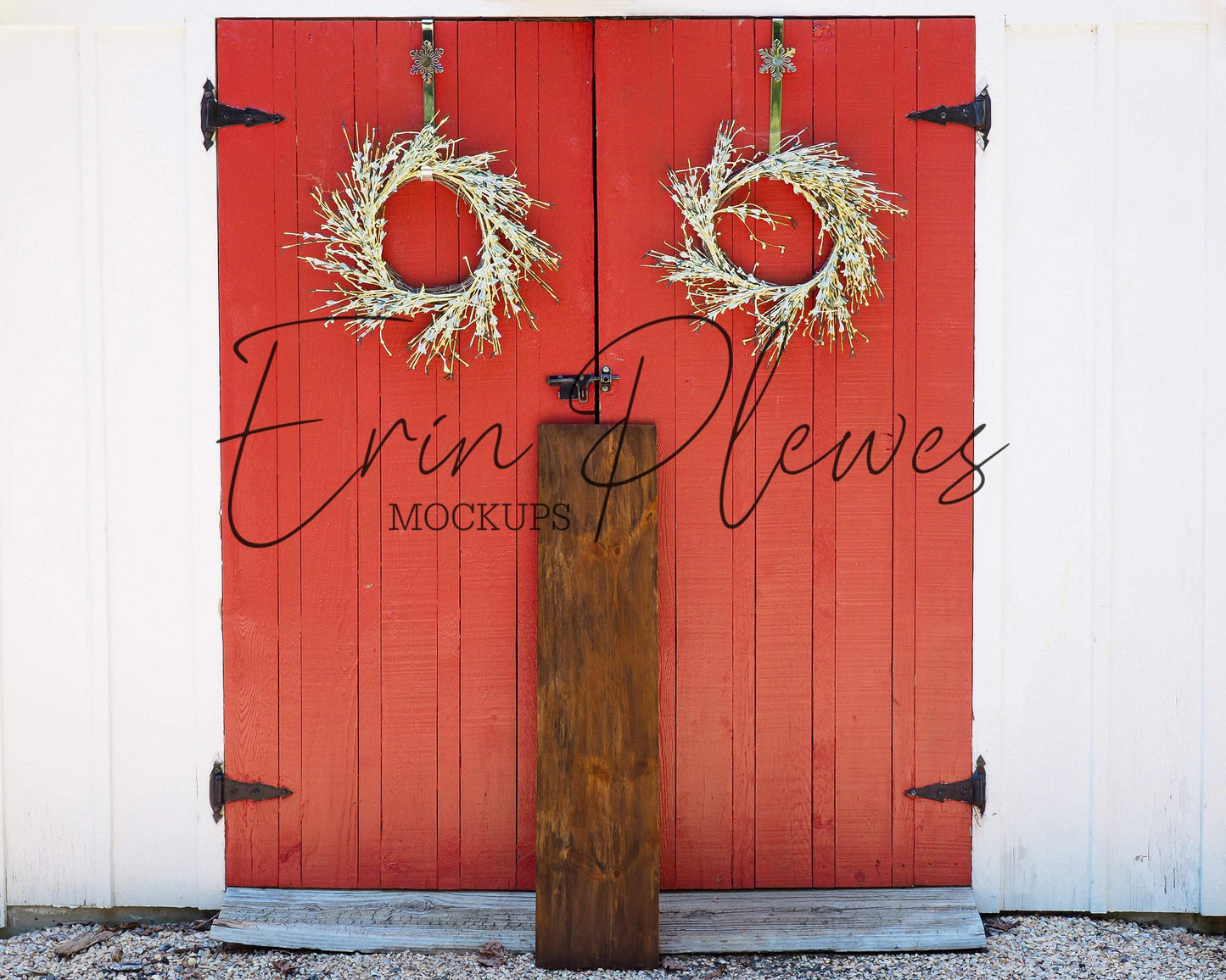 Erin Plewes Mockups Wood Sign Mockup 12in x 4ft, Christmas Front Porch Sign Mock Up, Farmhouse Vertical Wood Sign Mock Up, Rustic Frame Mockup
