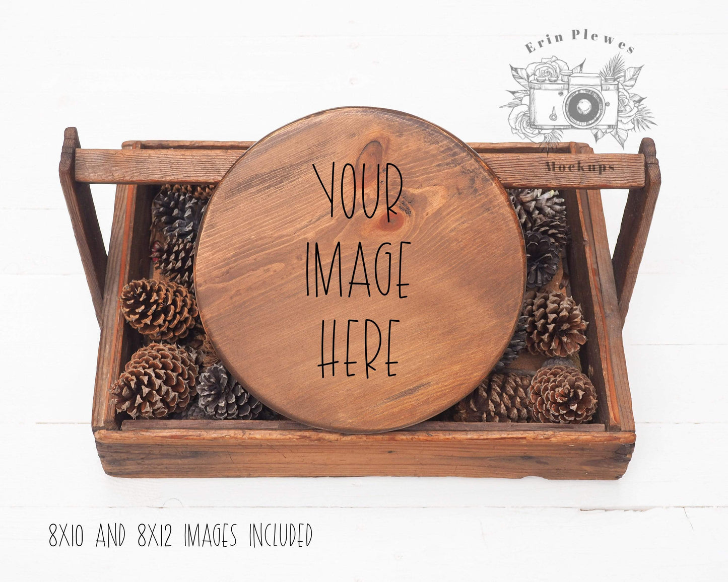 Erin Plewes Mockups Wood Sign Mockup, Round Wood Sign Mock-up, Farmhouse Style Mock Up, Wood Frame Mock Up