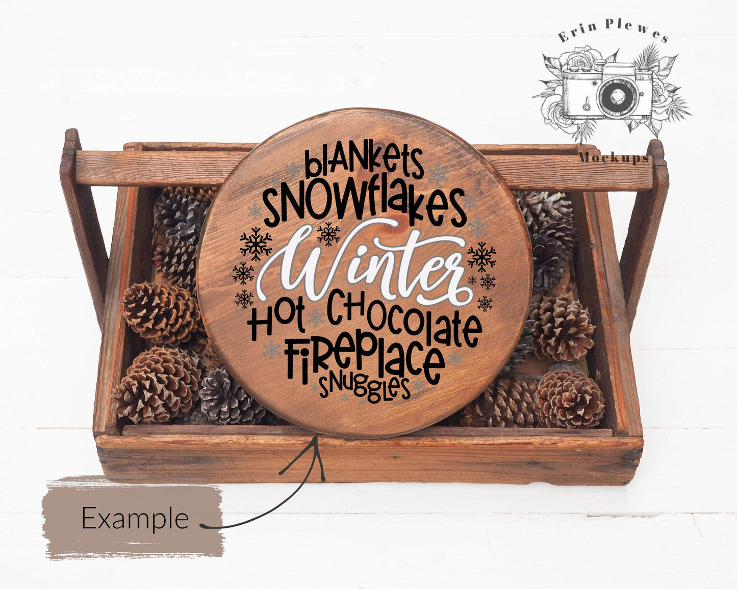 Erin Plewes Mockups Wood Sign Mockup, Round Wood Sign Mock-up, Farmhouse Style Mock Up, Wood Frame Mock Up