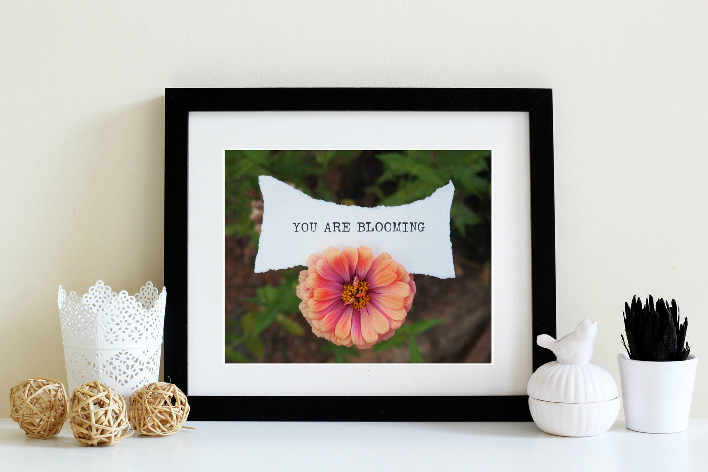 You Are Blooming Inspirational Wall Art | 8x10 Floral Print