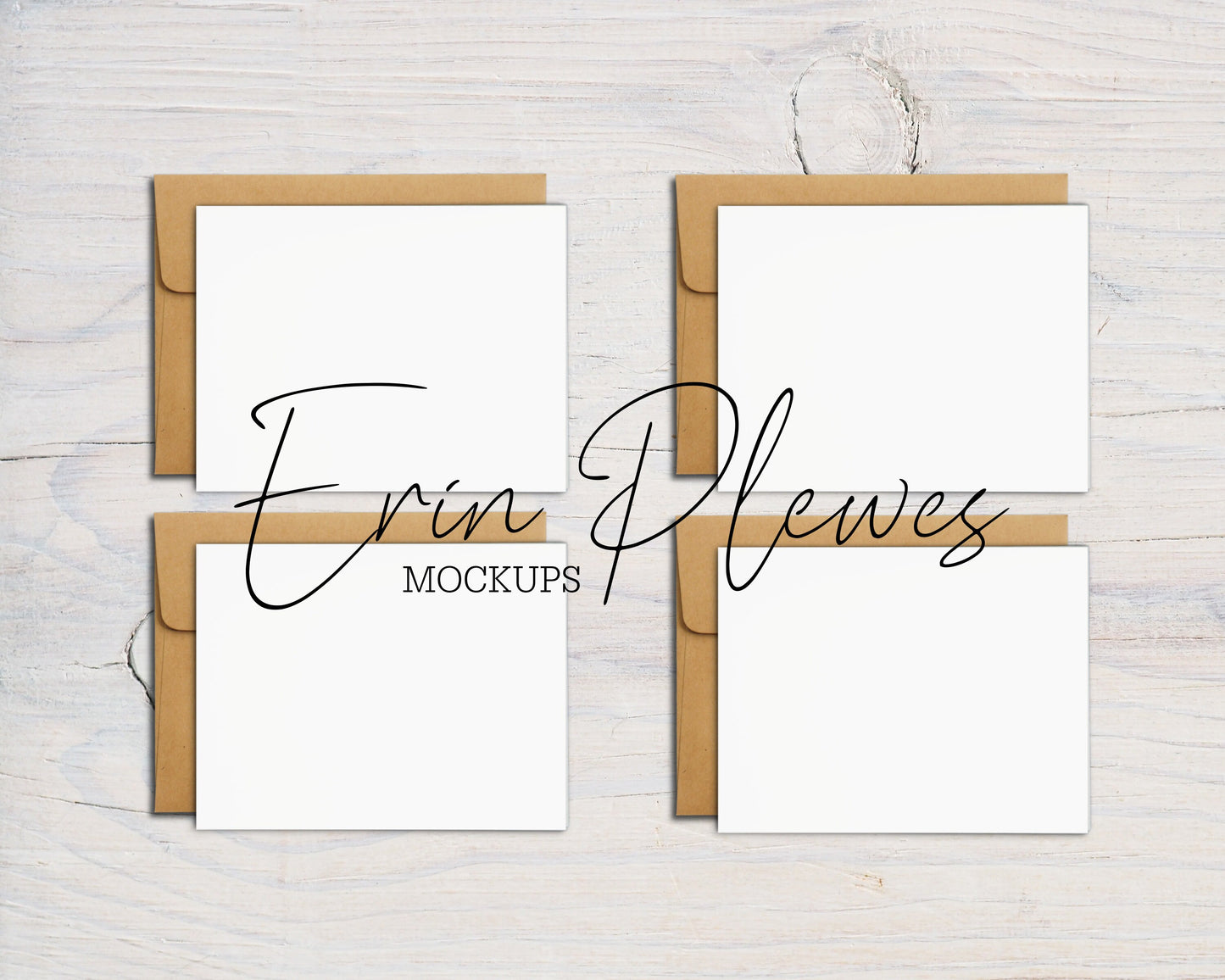 A2 Card Mockup Kraft Envelopes, Front Back Greeting Card Mockups, Landscape Card Mock Ups, Jpeg Instant Digital Download