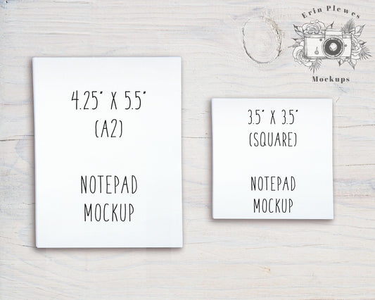 Notepad Mockup A2 and Square, To Do List Mock Up, Minimalist Stationery Flatlay, Instant Digital Download Jpeg