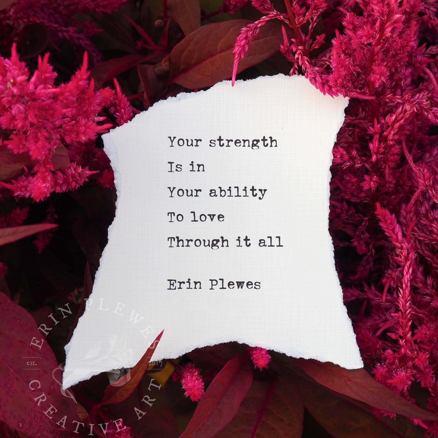 Erin Plewes Creative Art Your Strength Art Poem 4x4 