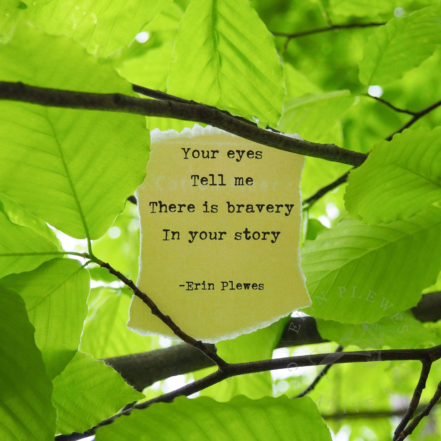 "Bravery In Your Story" Mini Inspirational Poem Artwork | Home Decor