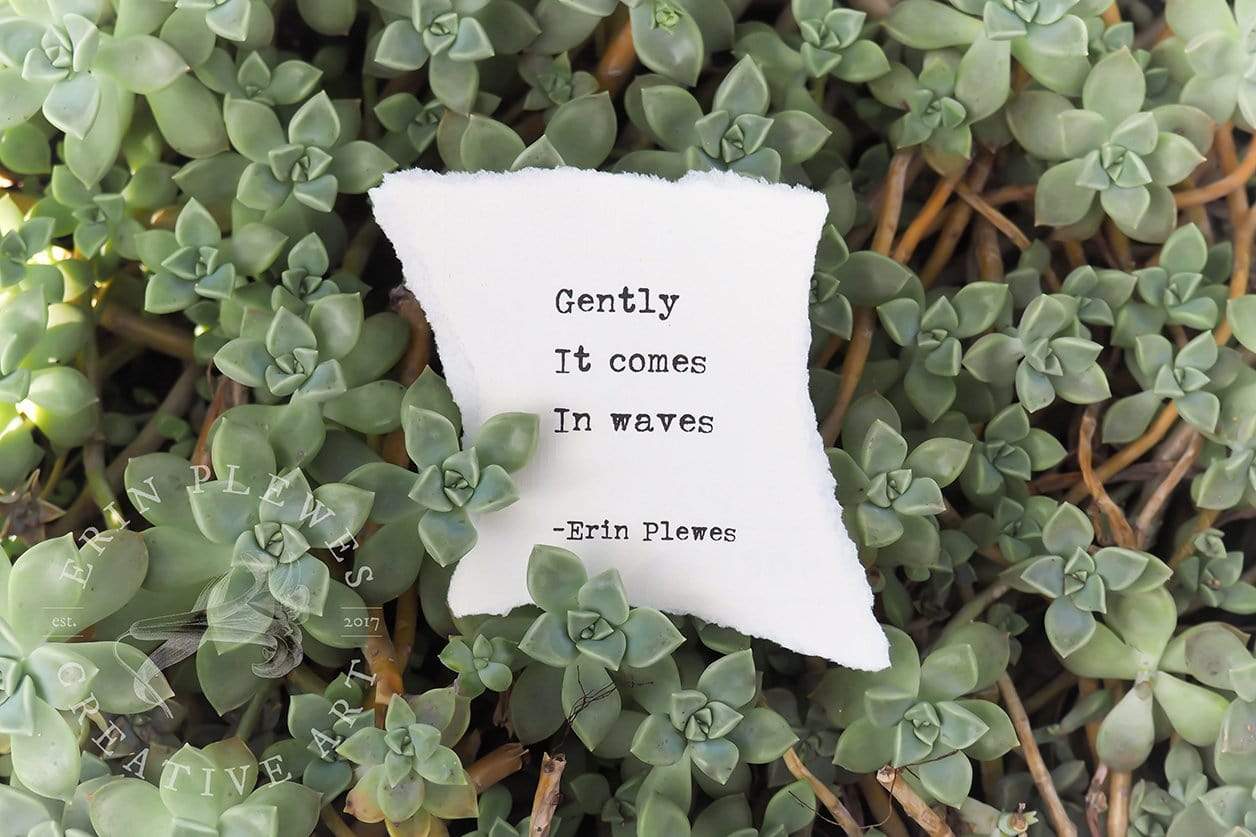 "Gently Comes In Waves" Green Inspirational Nature Art | Home Decor