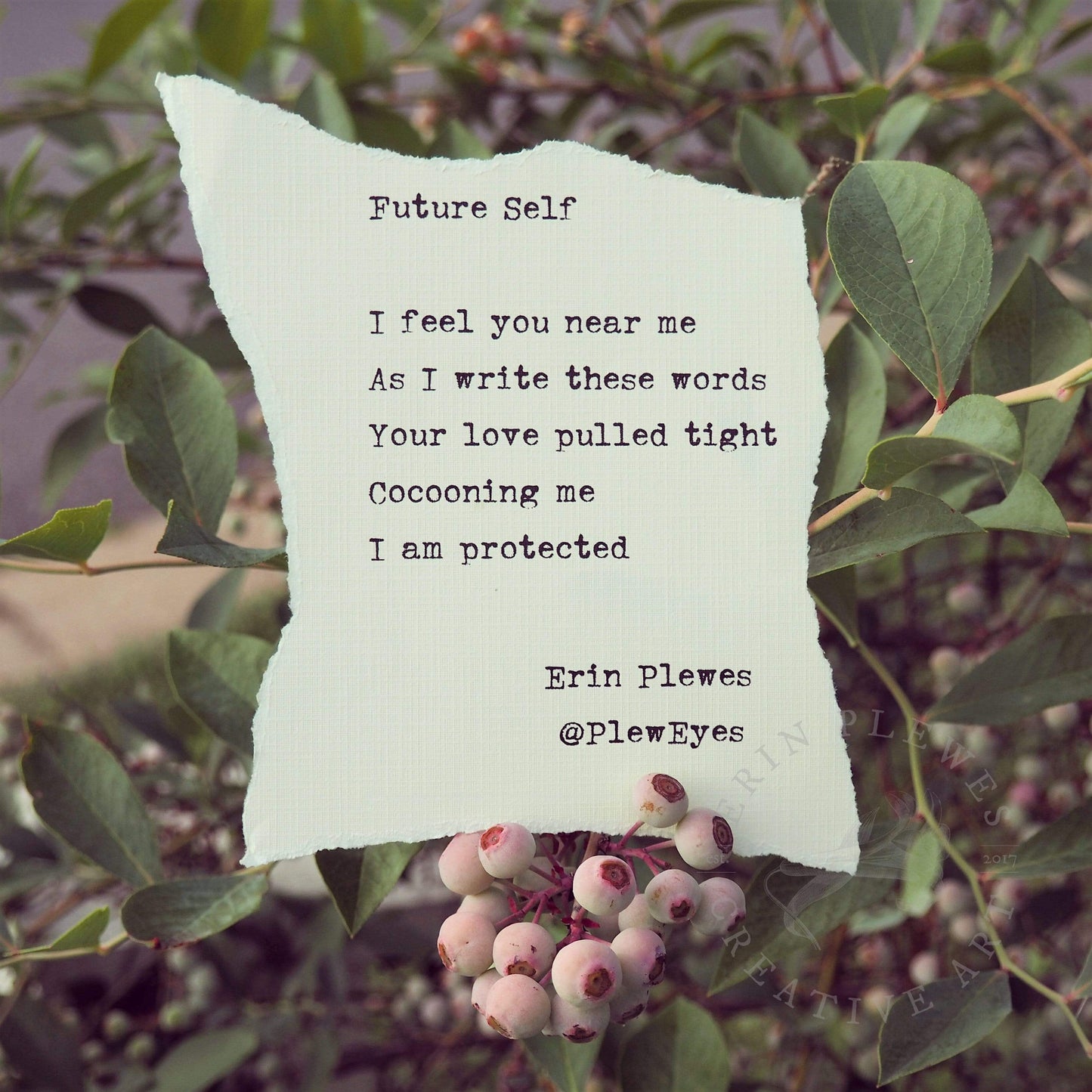 "I Am Protected" Inspirational Poem Mini Nature Artwork | Unique Gift
